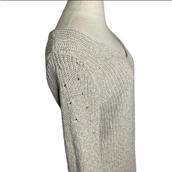 Abercrombie & Fitch Oatmeal Sand Long Sleeve Knit Tunic Sweater Dress Small Tall - Picture 8 of 10